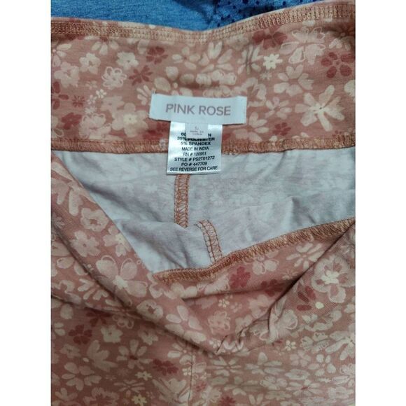 Pink Rose Cotton Blend Floral Bike Shorts - Picture 4 of 4